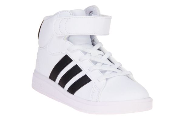 Adidas Grand Court Mid K Wit-Zwarte Sneaker  (IE3862) - Schoenen Caramel (Sint-Job-in-’t-Goor)