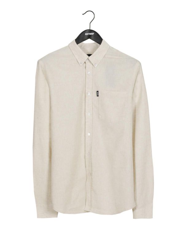 Antwrp Cotton Shirt Naturel  (BSH014-C551/000106) - Schoenen Caramel (Sint-Job-in-’t-Goor)