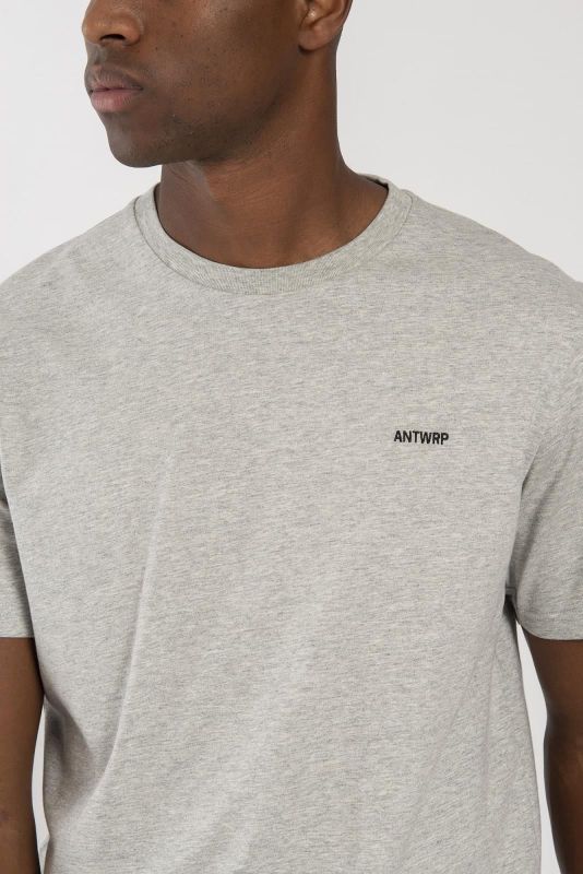 Antwrp Basic T-Shirt Regular Fit Grey Chiné  (BTS098R-L001S/000204) - Schoenen Caramel (Sint-Job-in-’t-Goor)