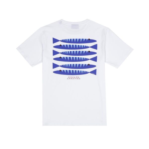 Antwrp T-Shirt Regular Fit Smoked Sardines Backprint White  (BTS416-L001S/000100) - Schoenen Caramel (Sint-Job-in-’t-Goor)