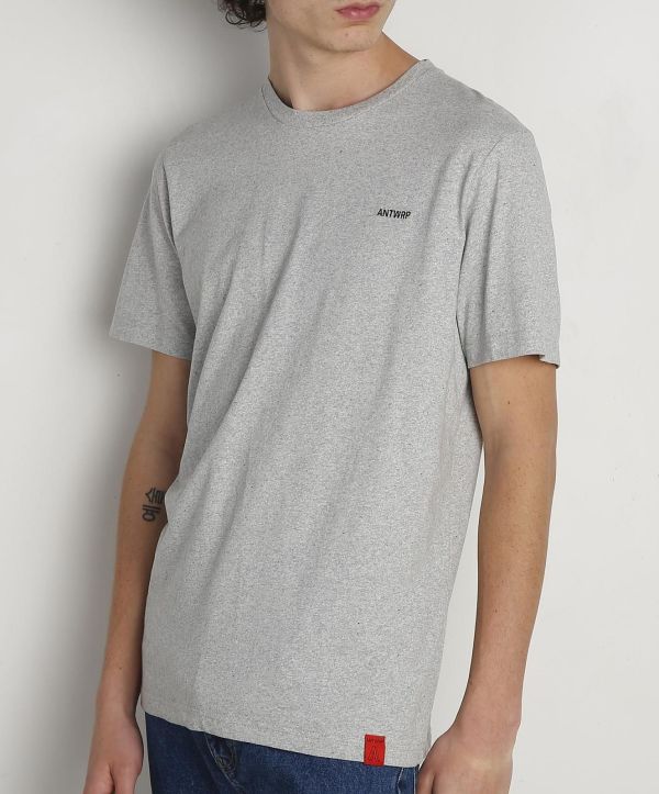 Antwrp Basic T-shirt Regular Fit Grey Chiné  (BTS098R-L001S/009204) - Schoenen Caramel (Sint-Job-in-’t-Goor)