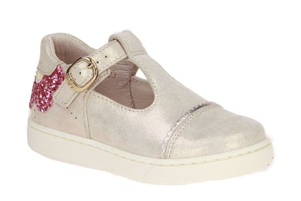 Babybotte Roze Metallic Nubuck Schoentje  (6204B028) - Schoenen Caramel (Sint-Job-in-’t-Goor)