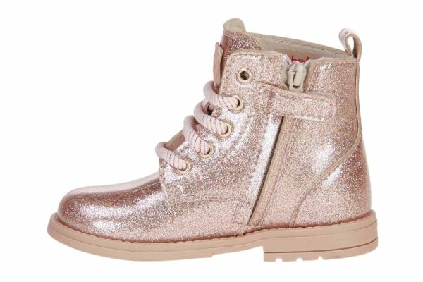 Beberlis Roze Veterboot Glitter  (24208-A) - Schoenen Caramel (Sint-Job-in-’t-Goor)