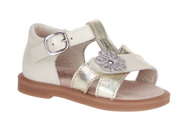 Beberlis Beige-Goud Sandaaltje  (24424) - Schoenen Caramel (Sint-Job-in-’t-Goor)