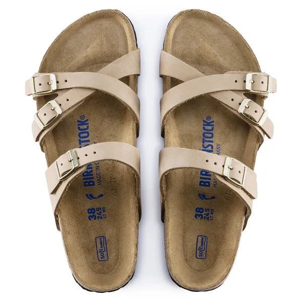 Birkenstock Franca Soft Footbed Nubuck Leather Narrow-Fit Sandcastle  (1022973) - Schoenen Caramel (Sint-Job-in-’t-Goor)