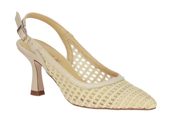 CTWLK. Anina Raffia Beige Slingback  (ANINA/72) - Schoenen Caramel (Sint-Job-in-’t-Goor)