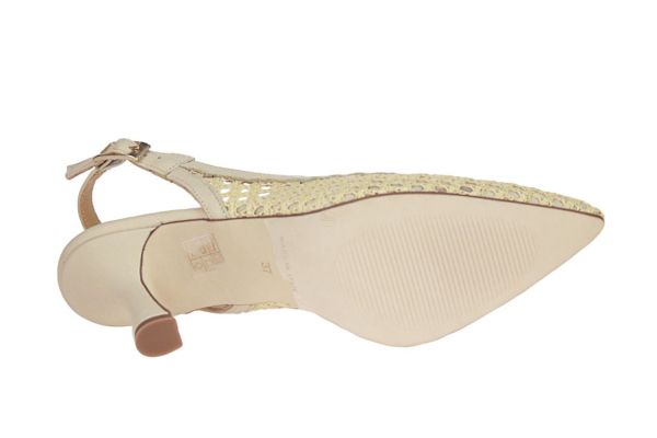 CTWLK. Anina Raffia Beige Slingback  (ANINA/72) - Schoenen Caramel (Sint-Job-in-’t-Goor)