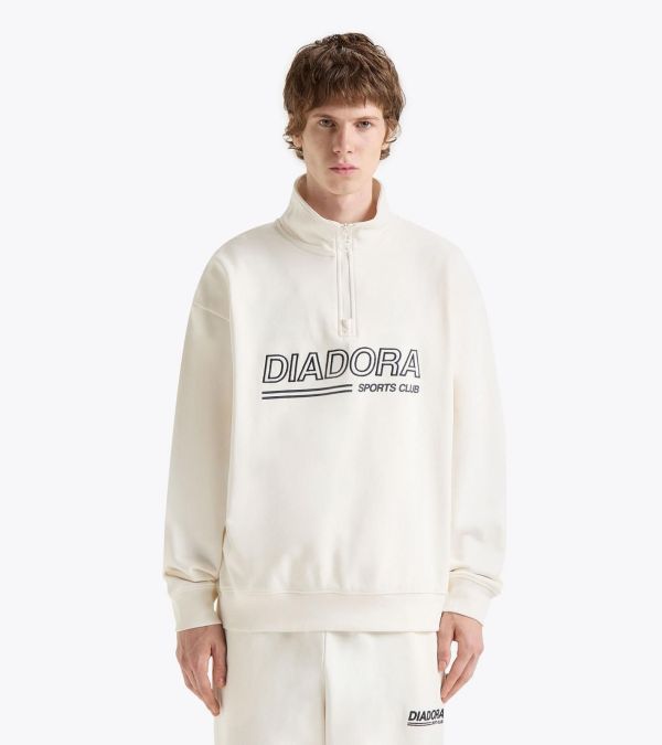 Diadora Sweatshirt 1/2 Zip Legacy White Alyssum  (502.180979-20039) - Schoenen Caramel (Sint-Job-in-’t-Goor)