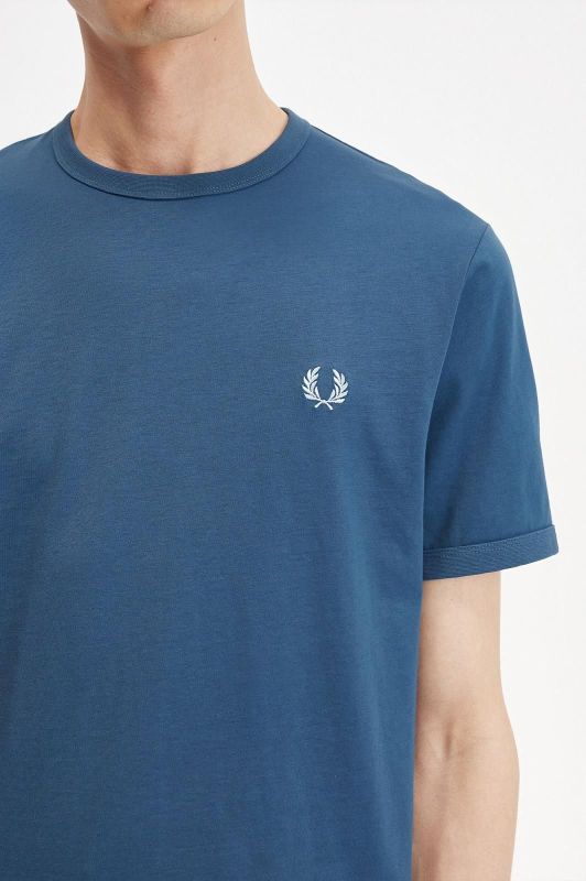 Fred Perry Ringer T-shirt Midnight Blue  (M3519-V06) - Schoenen Caramel (Sint-Job-in-’t-Goor)