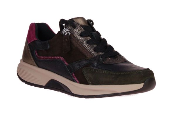 Gabor Rollingsoft Zwart-Paarse Sneaker  (56.878-63) - Schoenen Caramel (Sint-Job-in-’t-Goor)