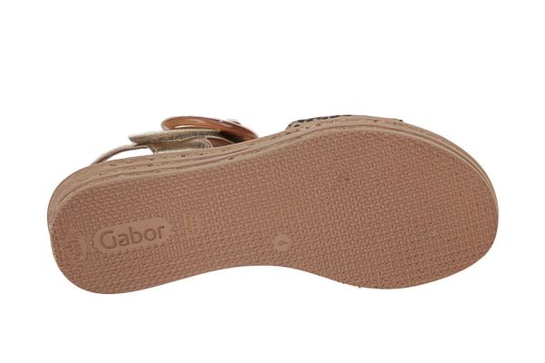 Gabor Best Fitting Gouden Sandaal  (64.550-32) - Schoenen Caramel (Sint-Job-in-’t-Goor)