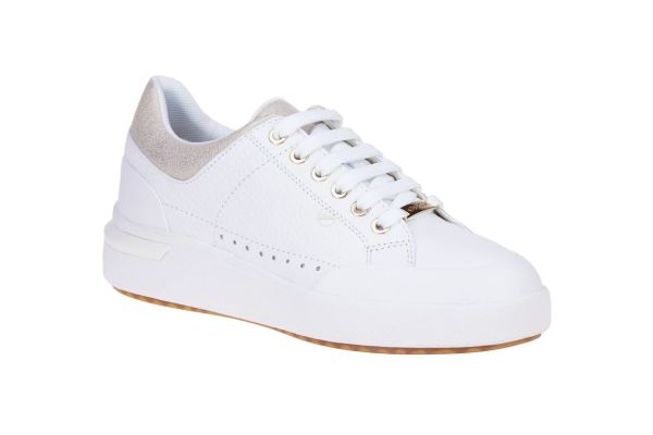 Geox Dalylaa Witte Sneaker  (D36QFA-C1ZB5) - Schoenen Caramel (Sint-Job-in-’t-Goor)