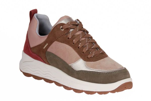 Geox Spherica Camel-Roze Sneaker  (D3626D-000222) - Schoenen Caramel (Sint-Job-in-’t-Goor)