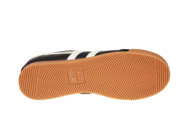 Gola Harrier Leather Sneaker Zwart-Wit  (HARRIER LEATHER black white orange) - Schoenen Caramel (Sint-Job-in-’t-Goor)