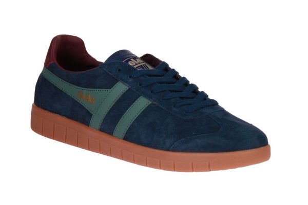 Gola Hurricane Suede Navy-Sage Sneaker  (CMB046-WB) - Schoenen Caramel (Sint-Job-in-’t-Goor)