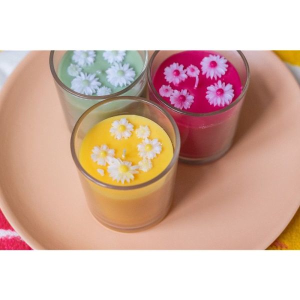 Home Society Candle Flower Margy Ass.3 Multicolor  (853230-980) - Schoenen Caramel (Sint-Job-in-’t-Goor)