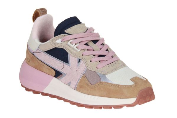 Kaotiko Detroit Multi Beige-Roze Sneaker  (DETROIT SAND/ROSE) - Schoenen Caramel (Sint-Job-in-’t-Goor)