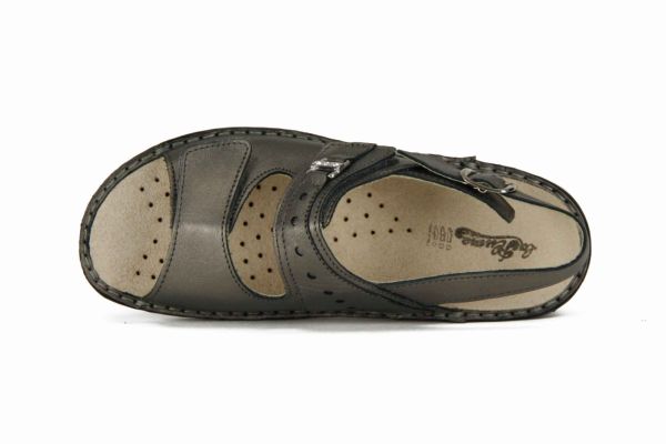 La Plume Zilverkleurige pantoffel Perlato  (738-2412RC/PELTRO) - Schoenen Caramel (Sint-Job-in-’t-Goor)