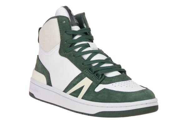 Lacoste L001 Mid Wit-Groene Sneaker  (L001 MID-WHT/GRN) - Schoenen Caramel (Sint-Job-in-’t-Goor)