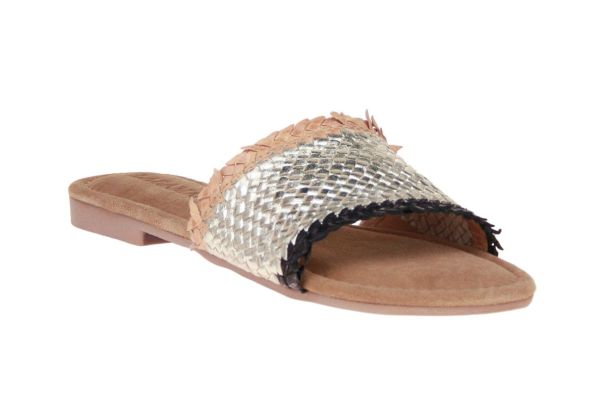 Lazamani Slipper Goud  (33486 GOLDBLAC) - Schoenen Caramel (Sint-Job-in-’t-Goor)