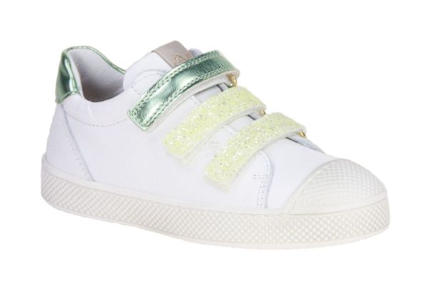 Lunella Sneaker Wit-Geel  (25611 BIANCO LIME) - Schoenen Caramel (Sint-Job-in-’t-Goor)