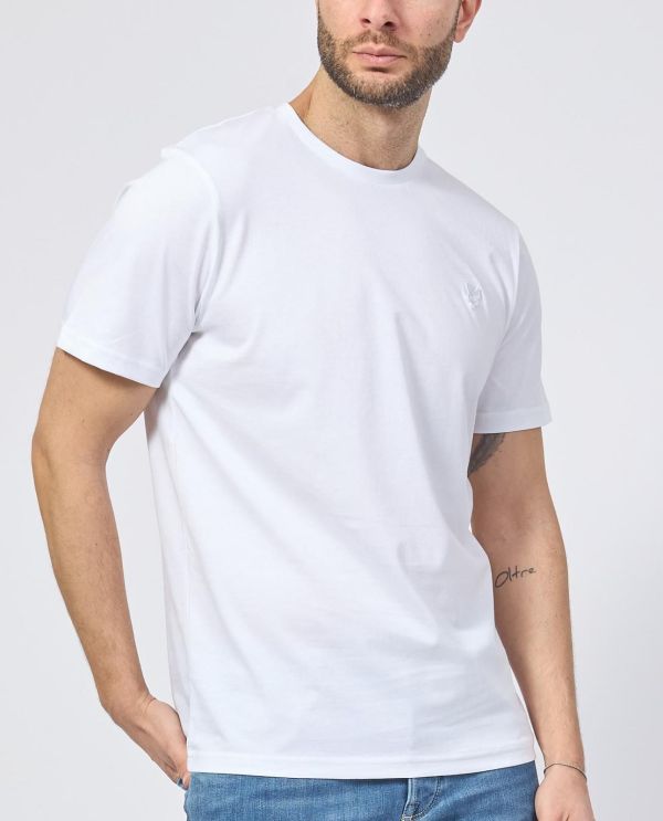 Lyle & Scott Tonal Eagle Logo T-Shirt White  (TS2255TON-626) - Schoenen Caramel (Sint-Job-in-’t-Goor)