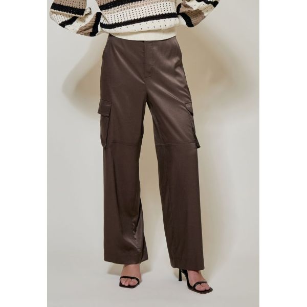 Minus Wendy Wide Leg Pant Dark Earth  (MI6248-392) - Schoenen Caramel (Sint-Job-in-’t-Goor)