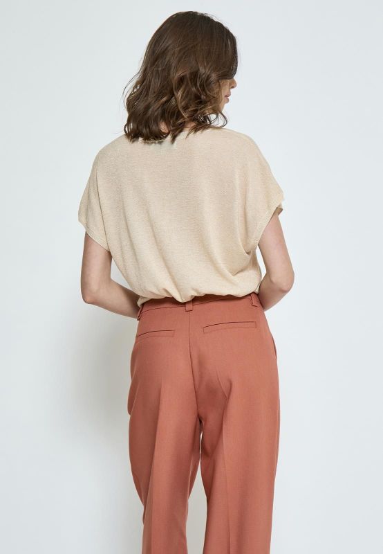 Minus Carlina Batsleeve Knit Tee Medal Gold Metallic  (MI6259-348met) - Schoenen Caramel (Sint-Job-in-’t-Goor)