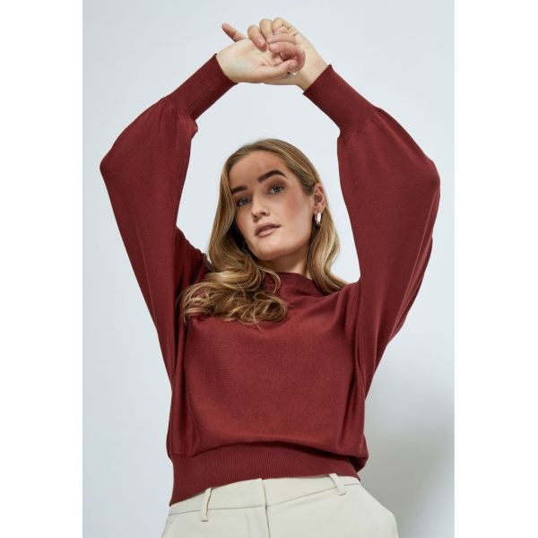 Minus Dana Bat Sleeve Knit Pullover Madder Brown  (mi6280-5061) - Schoenen Caramel (Sint-Job-in-’t-Goor)