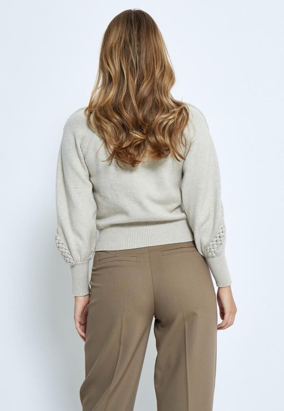 Minus Vera High Neck Knit Pullover Light Birch  (MI6293-0175) - Schoenen Caramel (Sint-Job-in-’t-Goor)