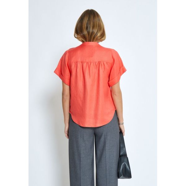 Minus Sabbi Linen Blouse Dubarry  (MI6540-641) - Schoenen Caramel (Sint-Job-in-’t-Goor)