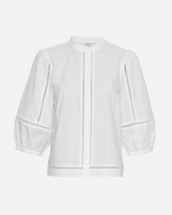MSCH Erendia 2/4 Shirt Bright White  (18398 BRIGHT WHITE) - Schoenen Caramel (Sint-Job-in-’t-Goor)