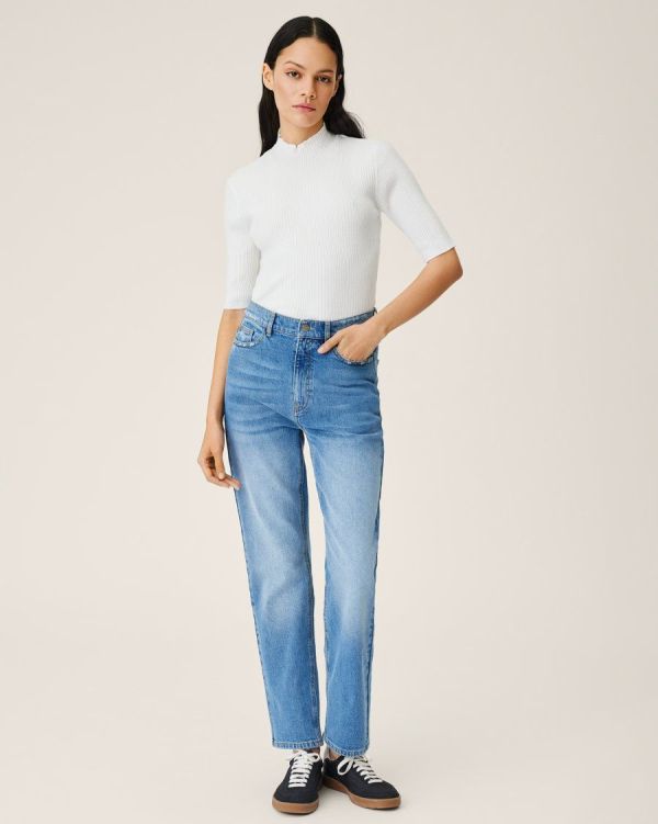 MSCH Gretel Nel HW Slim Ankle Jeans Light Blue  (18272 LIGHT BLUE ) - Schoenen Caramel (Sint-Job-in-’t-Goor)