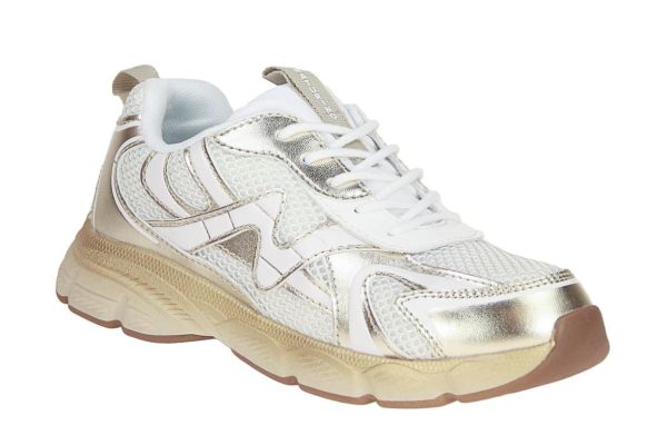 Naturino Wave Metallic Goud-Wit Sneaker  (2019091-1Q17) - Schoenen Caramel (Sint-Job-in-’t-Goor)