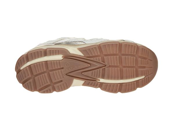 Naturino Wave Metallic Goud-Wit Sneaker  (2019091-1Q17) - Schoenen Caramel (Sint-Job-in-’t-Goor)