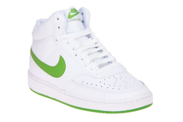 Nike Court Vision Mid Sneaker Wit-Groen  (CD5436-107) - Schoenen Caramel (Sint-Job-in-’t-Goor)