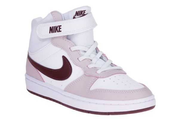 Nike Court Borough Mid White Burgundy 2 PSV  (CD7783-118) - Schoenen Caramel (Sint-Job-in-’t-Goor)