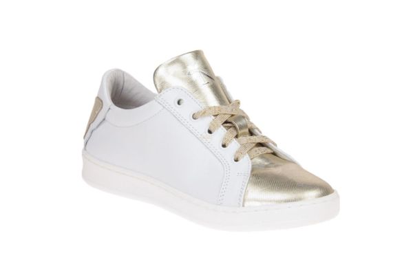 Ninette En Fleur Wit-Gouden Sneaker  (9070) - Schoenen Caramel (Sint-Job-in-’t-Goor)