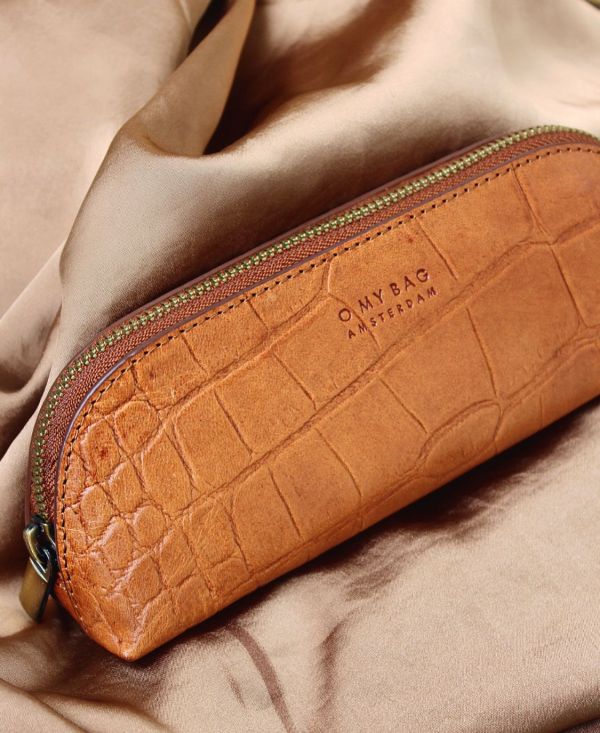 O My Bag Pencil Case Small Cognac Croco Classic Leather  (OMB-E051BVI) - Schoenen Caramel (Sint-Job-in-’t-Goor)