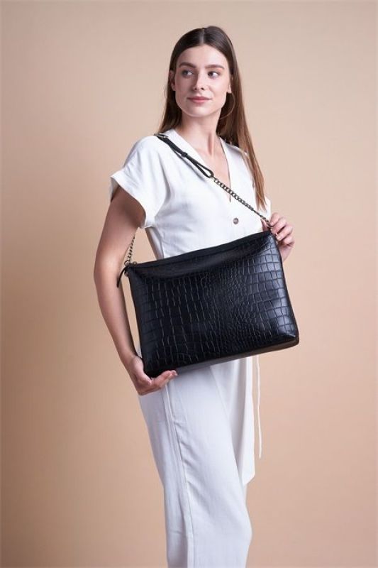 O My Bag Scarlet Black Classic Croco Leather  (OMB-E108I) - Schoenen Caramel (Sint-Job-in-’t-Goor)