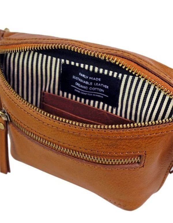 O My Bag Beck's Bum Bag Cognac Checkered Stromboli Leather  (OMB-E129BS) - Schoenen Caramel (Sint-Job-in-’t-Goor)