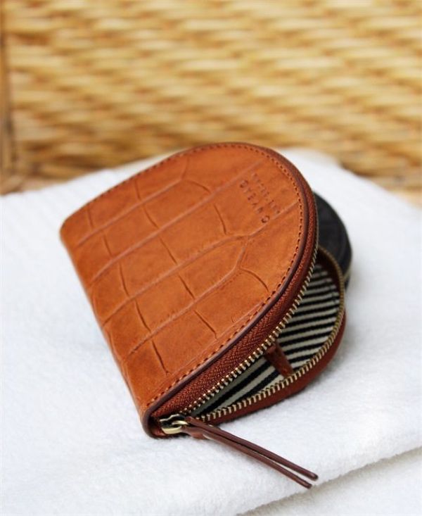 O My Bag Laura's Purse Cognac Croco Classic Leather  (OMB-E147BVI) - Schoenen Caramel (Sint-Job-in-’t-Goor)