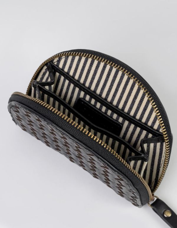 O My Bag Laura Coin Purse Black Woven Leather  (OMB-E147CVW) - Schoenen Caramel (Sint-Job-in-’t-Goor)