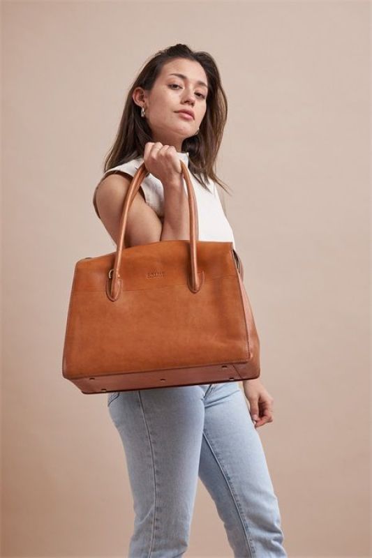 O My Bag Kate Cognac Stromboli Leather  (OMB-E150Bs) - Schoenen Caramel (Sint-Job-in-’t-Goor)