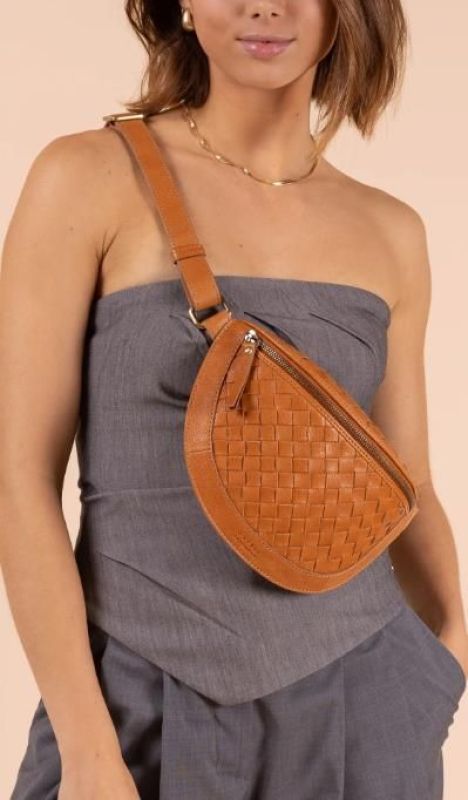 O My Bag Ray Bum Bag Wild Oak Woven Soft Grain Leather  (OMB-E197QW) - Schoenen Caramel (Sint-Job-in-’t-Goor)