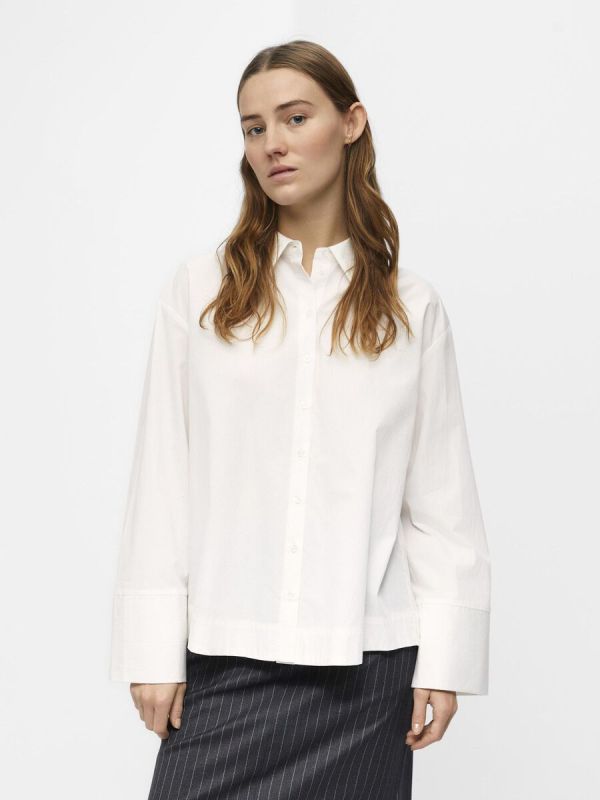 Object Kira Roxa L/S Shirt White  (23043748 white) - Schoenen Caramel (Sint-Job-in-’t-Goor)