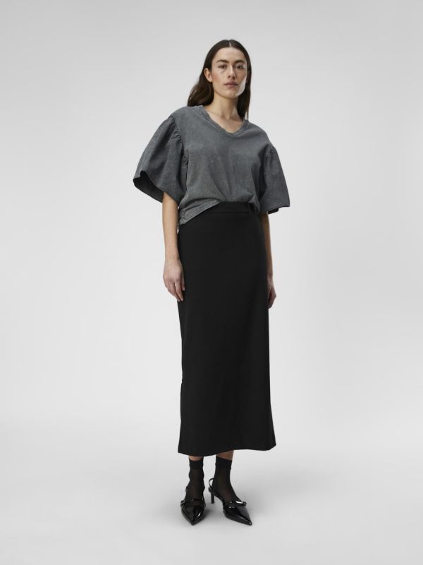 Object Lisa MW Long Skirt Black  (23044679-black) - Schoenen Caramel (Sint-Job-in-’t-Goor)