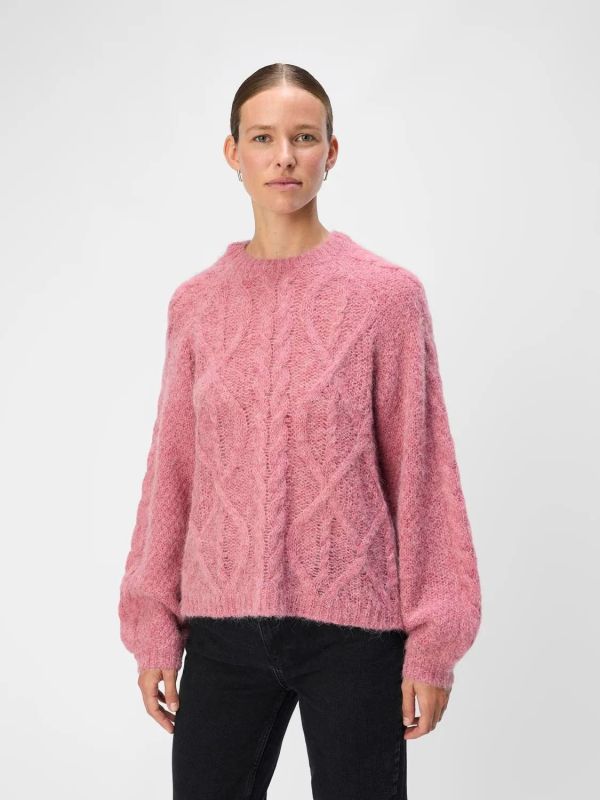 Object Milla Knit RE L/S Pullover Slate Rose  (23044719-slate rose) - Schoenen Caramel (Sint-Job-in-’t-Goor)