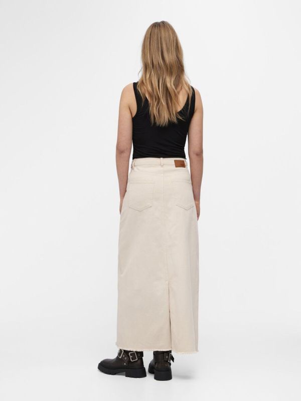 Object Glory Harlow Long Twill Skirt Sandshell  (23045124-sandshell) - Schoenen Caramel (Sint-Job-in-’t-Goor)
