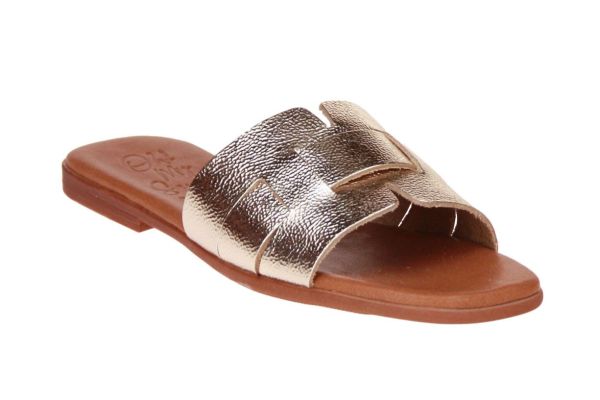 Oh! My Sandals Goud Metallic Slipper  (5315-CHAMPAGNE) - Schoenen Caramel (Sint-Job-in-’t-Goor)